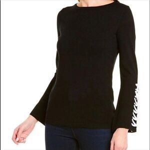 Premise Studio Bell-sleeve Sweater in Black - Lyst